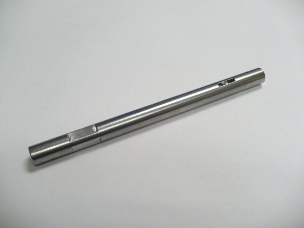 A silver metallic intermediate Shaft tech part