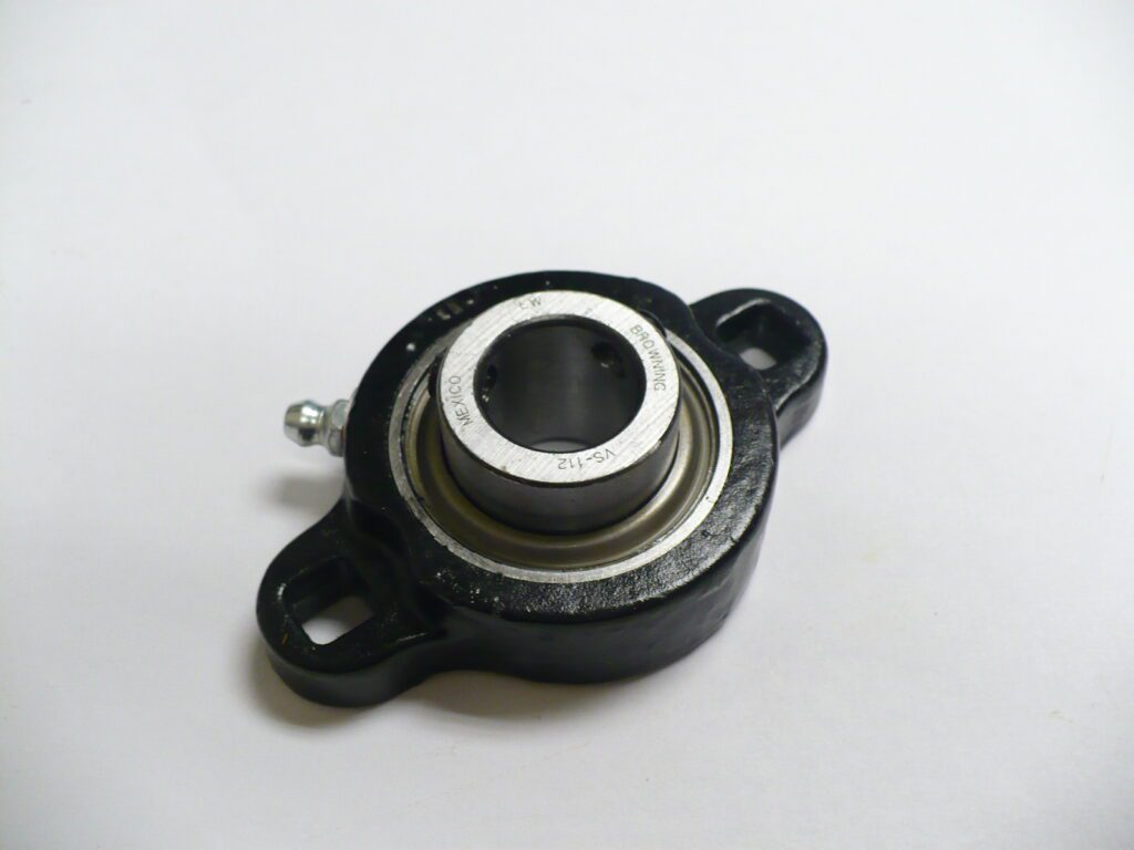A circular Bearing Two Bolt Flange in black