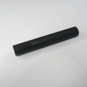 Black metal cylindrical rod on white background