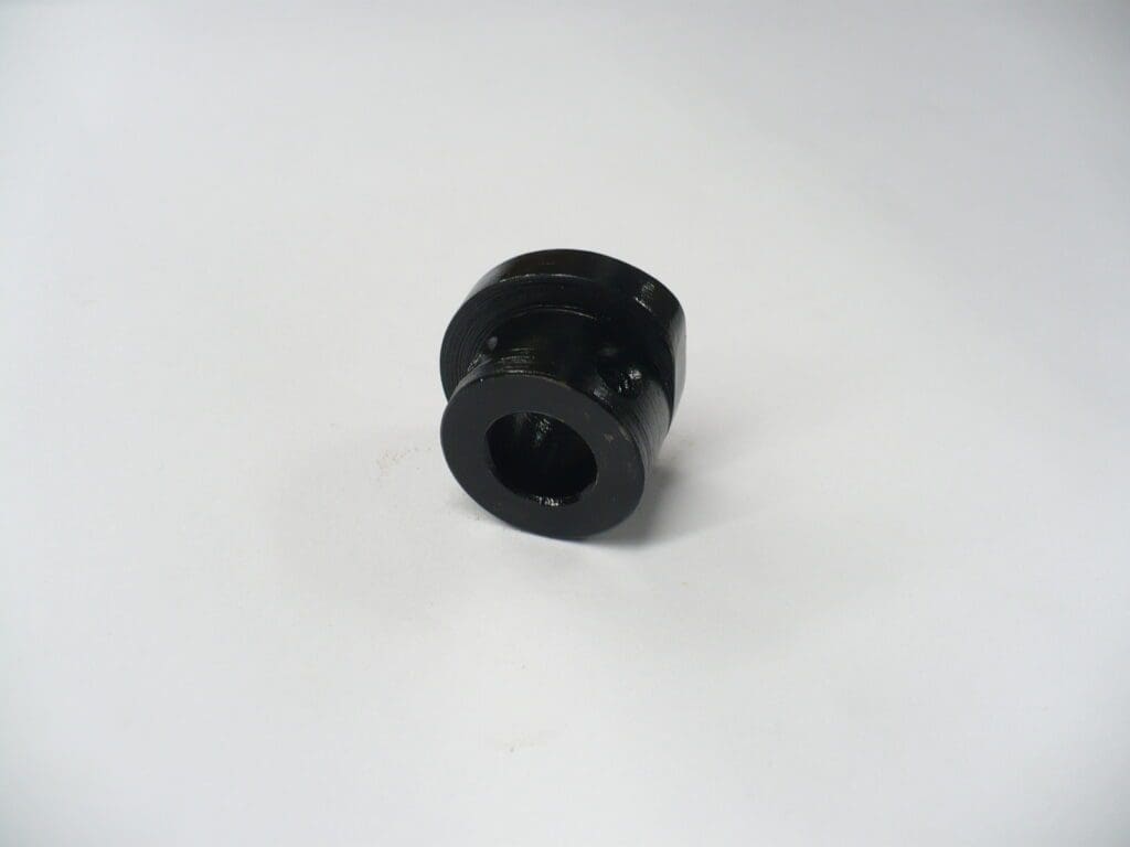 Black flanged bushing with central hole